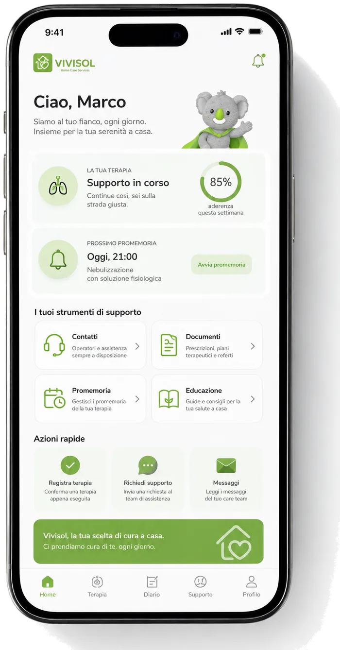 Mockup smartphone con concept app Vivisol